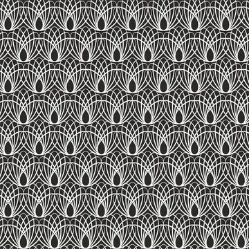 Openwork seamless pattern with curls. Stock Illustration