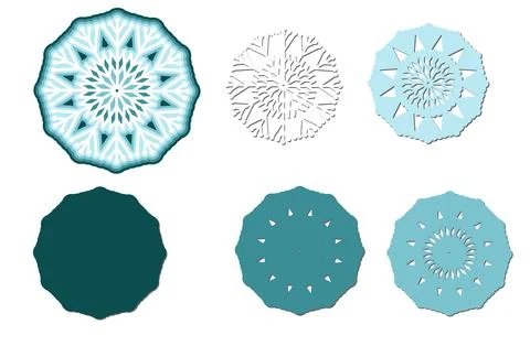 Openwork winter pattern in a snowflake Stock Illustration
