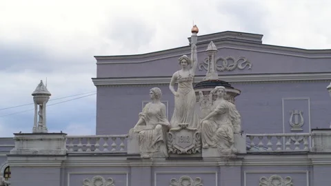 Opera and Ballet theater. 46 a Lenin Avenue, Yekaterinburg. 2019.04.02. Aerial Stock Footage 132177367