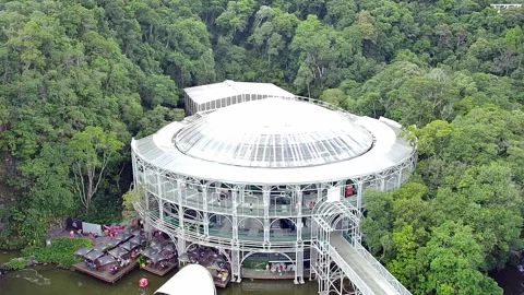 Ópera de Arame (Wire Opera House) landmark in Curitiba, Brazil. Stock Footage 314531194