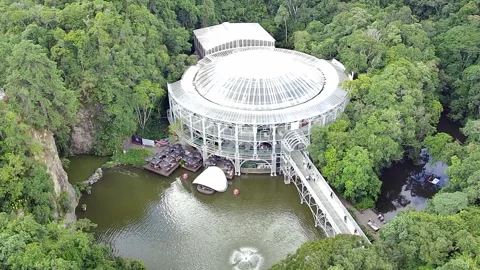 Ópera de Arame (Wire Opera House), landmark in Curitiba, Brazil. Vídeo Stock 314531246
