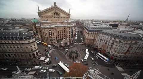 Opera Garnier on Place de l'Opera in Paris Stock Footage 1104624