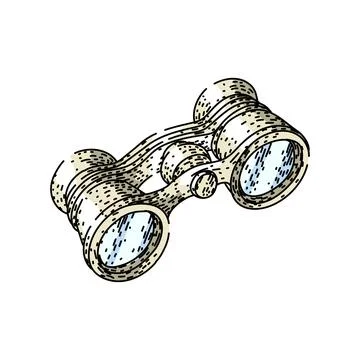 Opera glasses extending viewing at the theater performance Stock Illustration
