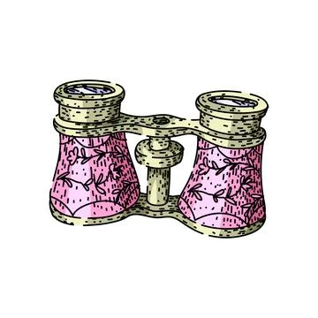 Opera glasses showing elegance and vintage theatrical viewing Stock Illustration
