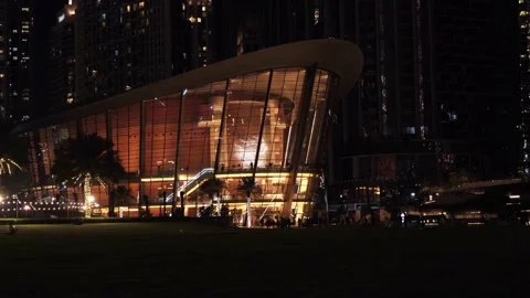 Opera house in dubai at night, night dubai Stock Footage 235348902