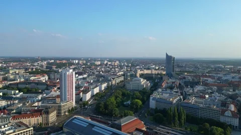 Opera House leipzig Main station in germany, trains waiting for passengers Stock Footage 284297575