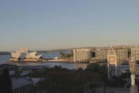 Opera house from the rocks sunset Stock Photos