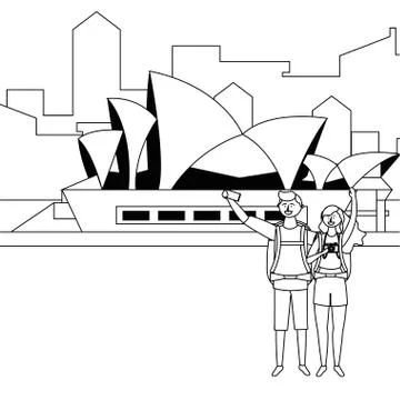 Opera House in Sidney design Ilustração Stock