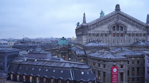 The opera in Paris rooftop view Stock Footage 46472990