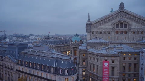 The opera in Paris rooftop view Stock Footage 46474123