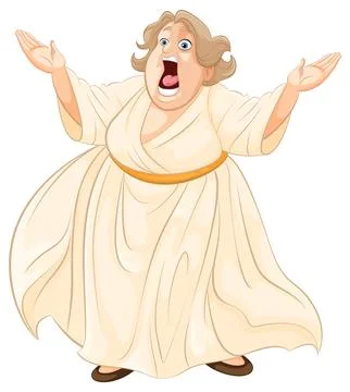 Opera Singer in Full Performance Stock Illustration