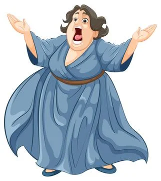 Opera Singer in Mid-Performance Stock Illustration