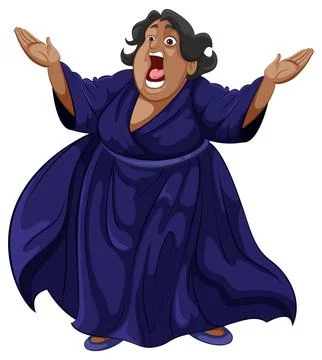 Opera Singer in Mid-Performance Stock Illustration
