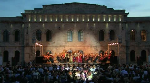 Opera singer with orchestra Stock-Footage 10717959