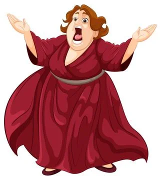 Opera Singer in Passionate Performance Stock Illustration