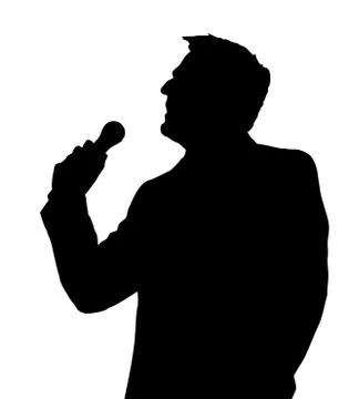 Opera singer silhouette Stock Illustration