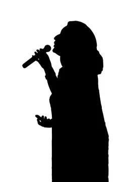 Opera singer silhouette Stock Illustration