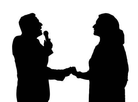 Opera singers silhouette Stock Illustration
