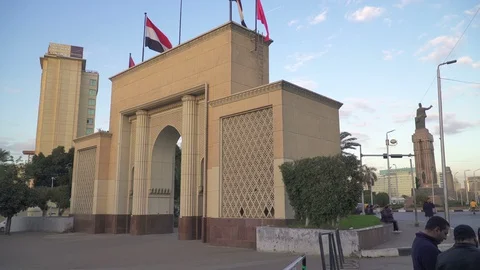 Opera square gate situated on Gezira island in Zamalek district of central Cairo Stock Footage 128992686