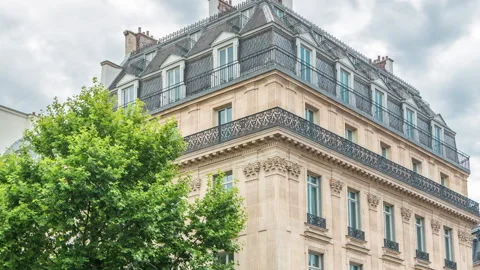 Opera square timelapse with traffic. It was built at the same time as the Opera Stock Footage 236994048