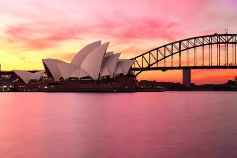 Opera &amp; Sunset Stock Photos