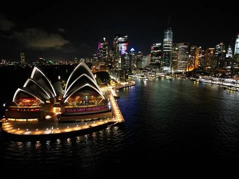 Opera of Sydney with skyline Stock Photos
