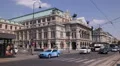 Opera Vienna Boulevard Busy City Center Road Old Tramway Crossing Urban Street HD Footage
