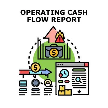 Operating cash flow report analyzing business financial performance 스톡 일러스트