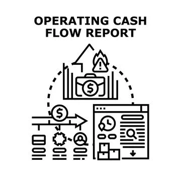 Operating cash flow report analyzing business financial performance Illustrazione stock