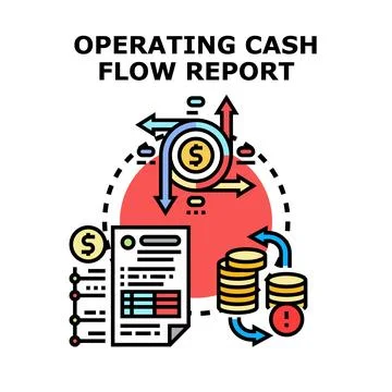Operating cash flow reporting analyzing financial performance Stock Illustration
