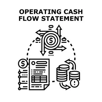 Operating cash flow statement accounting document Stock Illustration