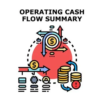 Operating cash flow summary presenting financial management Illustrazione stock