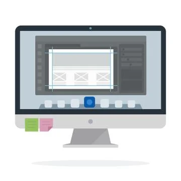 Operating a computer monitor with an interface 스톡 일러스트