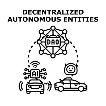 Operating decentralized autonomous entities with ai driving Stock Illustration