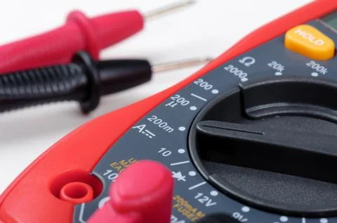 Operating digital multimeter Foto stock