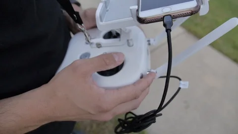 Operating a Drone Controller Stock Footage 94622186