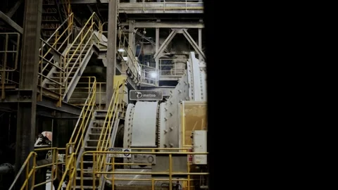 Operating Grinding Mill Inside Copper Processing Plant Stock Footage 339378278