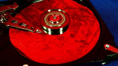 Operating hard disk drive on dark background. Stock Footage 78685701