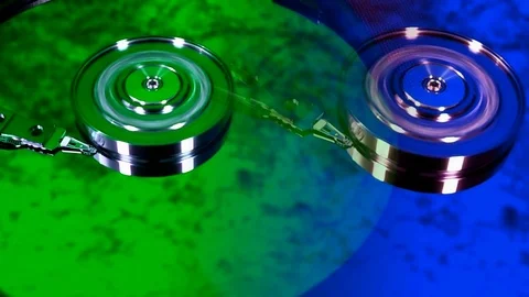 Operating hard disk drive on dark background. Stock Footage 78691038