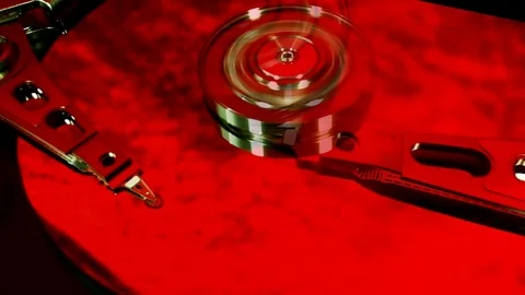 Operating hard disk drive on dark background. Stock Footage 78691999