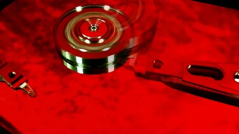 Operating hard disk drive on dark background. Stock Footage 78692431