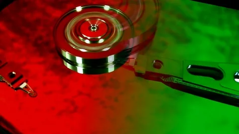 Operating hard disk drive on dark background. Stock Footage 78692749
