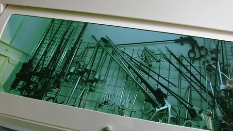 Operating. Laparoscopic surgery. Medical instruments. Vídeo Stock 77398506