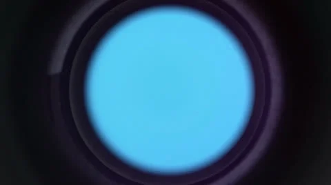 Operating lens iris blue-box Stock Footage 25259655