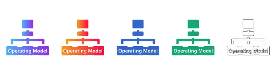 Operating Model Business Flowchart Icons Stock Illustration
