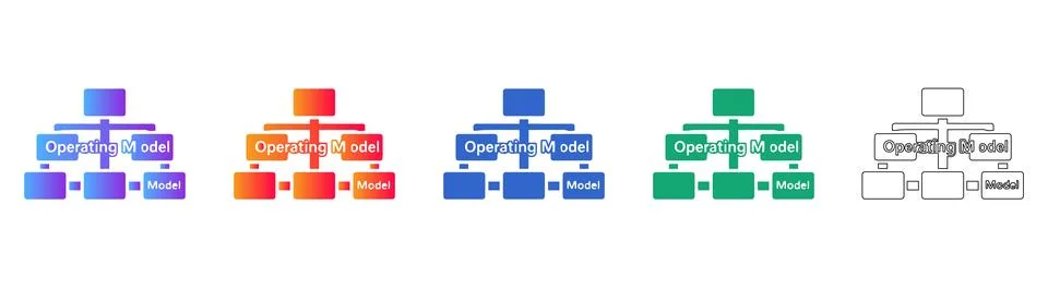Operating Model Organizational Chart Icons Stock Illustration