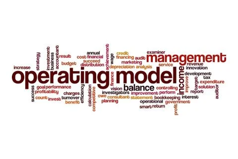 Operating model word cloud concept Stock Illustration