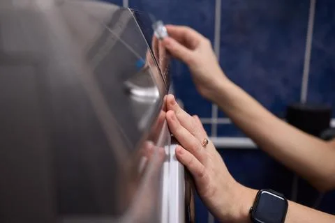 Operating a Modern Washing Machine A Comprehensive Guide to Efficient, User Stock Photos