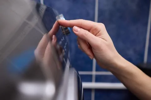 Operating a Modern Washing Machine A Comprehensive Guide to Efficient, User Stock Photos