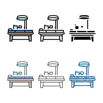 Operating multistyle table color icon vector Stockillustratie